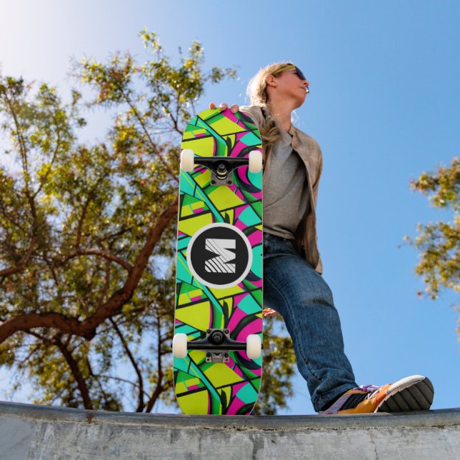 Skate Nome do Monograma Personalizado de Abertura de Pin (Ao ar livre 1)