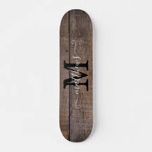 Nome do Script Monograma do Padrão de Madeira Rust