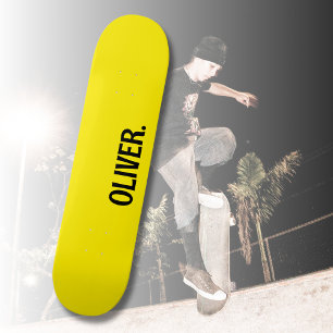Skate Nome Moderno Amarelo Canário Trendência Clássica
