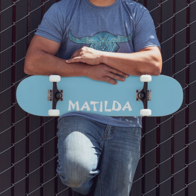 Skate Nome Moderno Azul do Céu | Na moda Trendy (Ao ar livre 3)