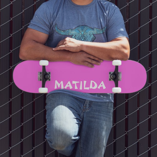 Skate Nome Moderno Rosa Bublegum | Na moda Trendy (Ao ar livre 3)