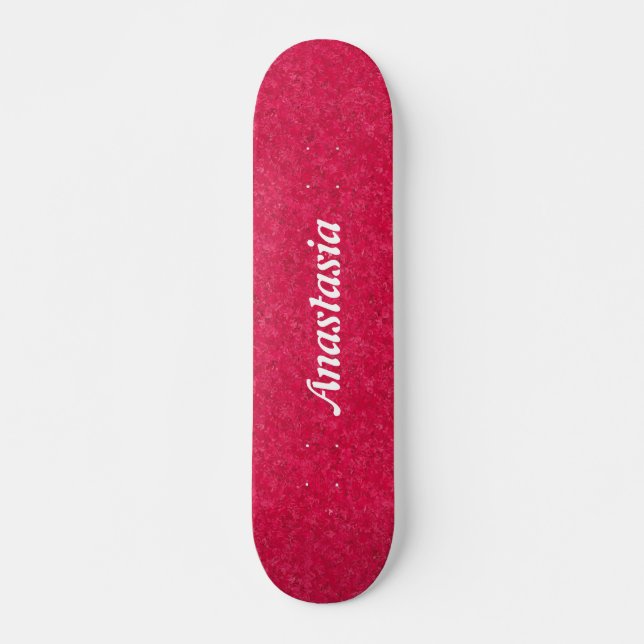 Skate Nome personalizado cor-de-rosa padrão feminino mod (Frente)