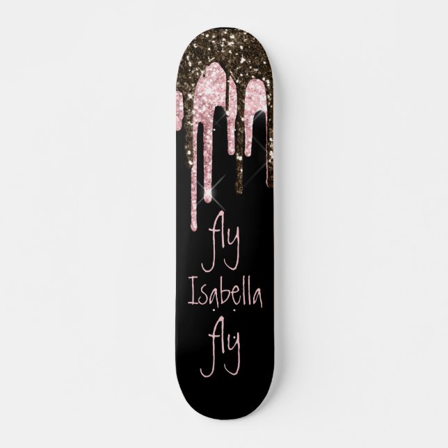 Skate Nome Personalizado da Girly Sparkle Girly Glitter  (Frente)