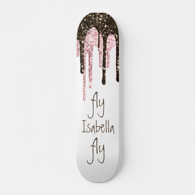 Skate Nome Personalizado da Girly Sparkle Girly Glitter  (Frente)