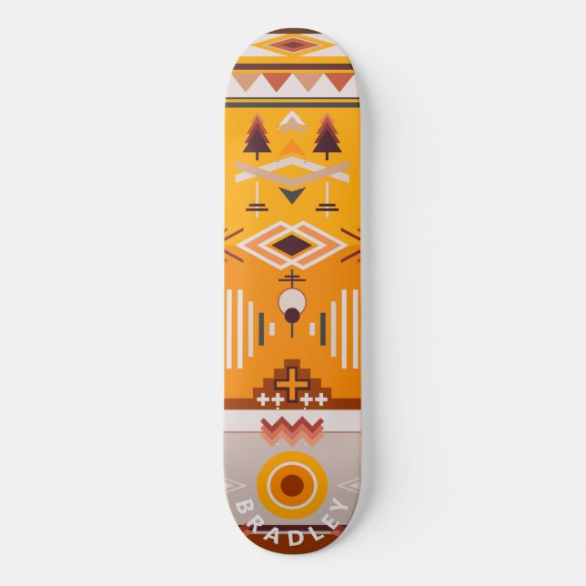 Skate Nome Personalizado de Abstrato Tribal Moderno (Frente)