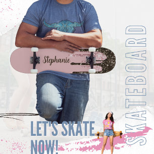 Skate Nome Personalizado de Girly Sparkle Girly Girly Gl
