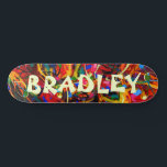 Skate Nome Personalizado do Abstrato Moderno Colorido<br><div class="desc">Abstrato personalizado de nome personalizado colorido moderno apresenta seu nome personalizado na tipografia moderna em um abstrato colorido. Personalize editando o texto na caixa de texto fornecida. Dê um presente personalizado,  skate personalizado ao seu skate favorito para o Natal,  aniversário ou seu melhor amigo. Elaborado por ©Evco Studio www.zazzle.com/store/evcostudio</div>