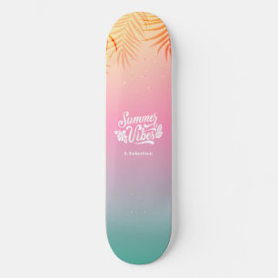 Skate Nome Personalizado do Ombre Tropical Summer Vibes