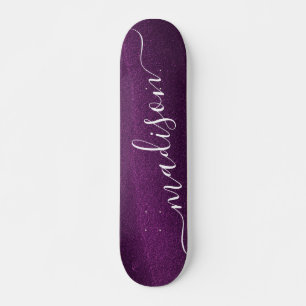 Skate Nome Personalizado do Shimmer Glitter Roxo
