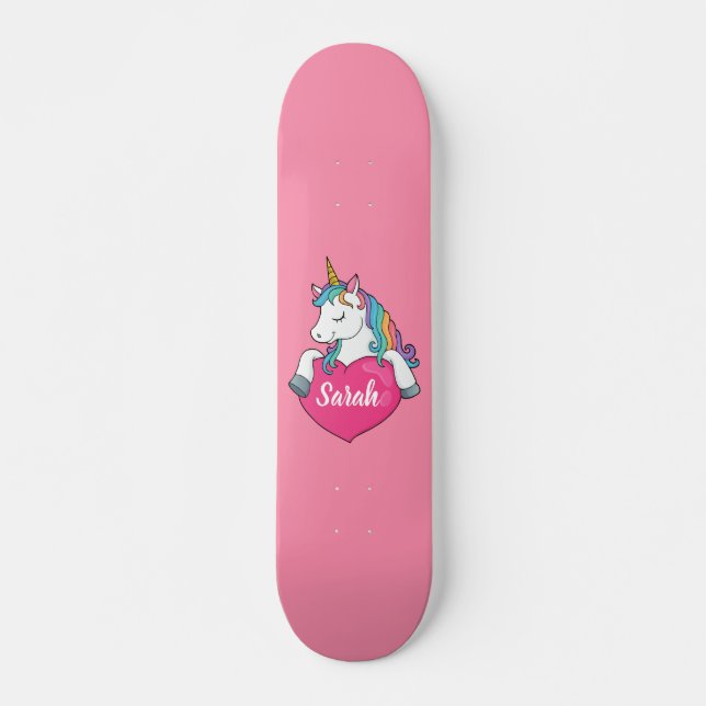 Skate Nome Personalizado do Unicórn de Cute (Frente)