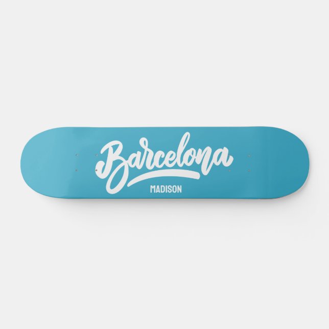 Skate Nome personalizado e Barcelona de cores (Horz)