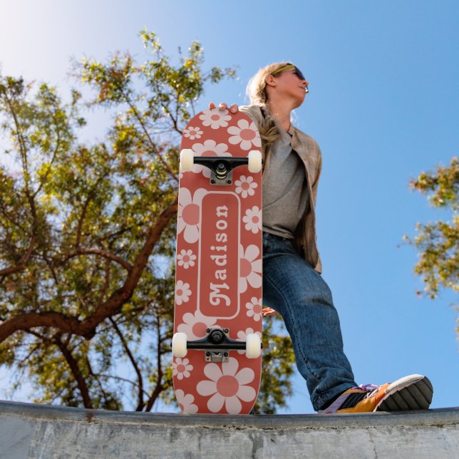 Skate Nome Personalizado Floral Retro (Ao ar livre 1)