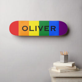 Skate Nome Personalizado Indicador Orgulho gay do Arco-Í