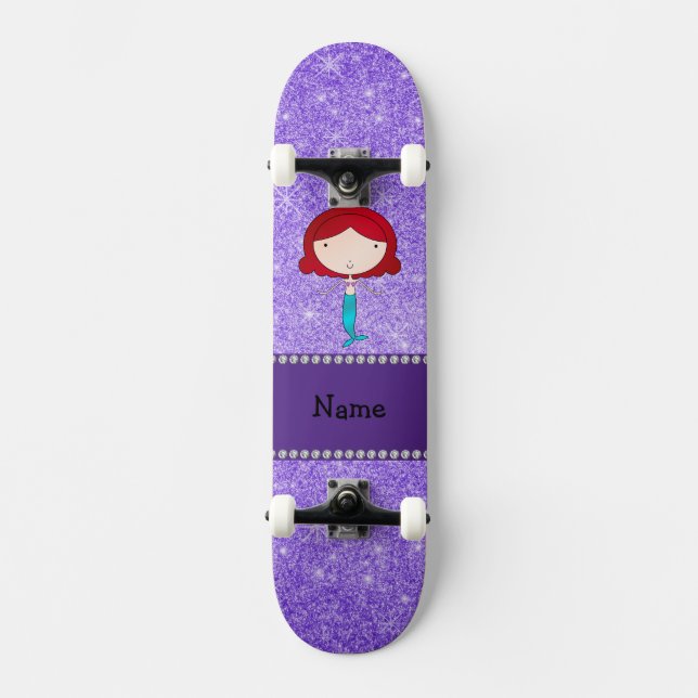 Skate Nome personalizado lente púrpura da sereia (Frente)