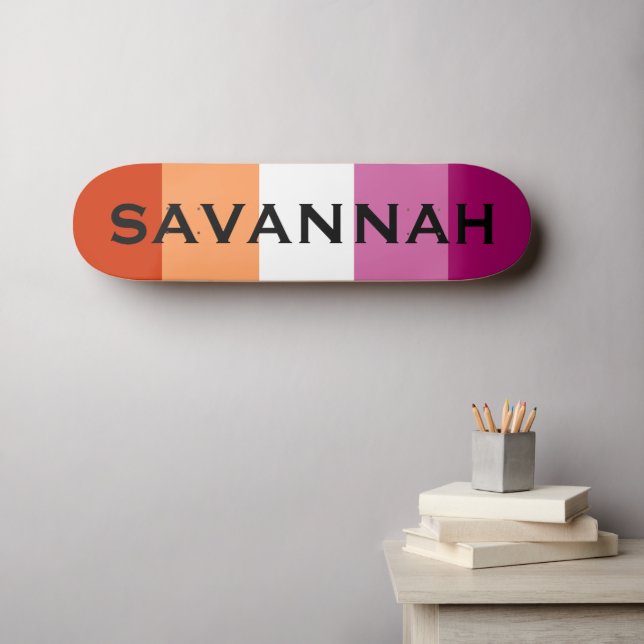 Skate Nome Personalizado LGBTQ RG Lésbica Arco-Íris Sina (Arte de parede (Horz))