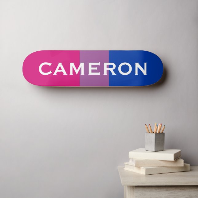 Skate Nome Personalizado LGBTQ Sinalizador do Orgulho Bi (Arte de parede (Horz))