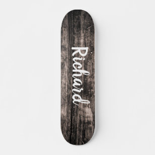 Skate Nome Personalizado Rustic Wood Personalizado