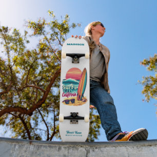 Skate Nome Personalizado / Texto California Surfando