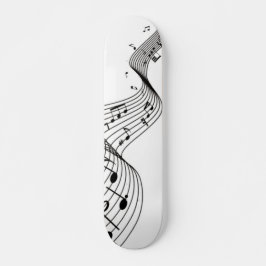 Skate Notas Musicais em Branco com Tampa de Cabeça de Go