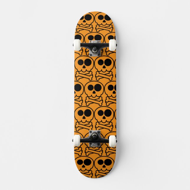 Skate NOVA - Caveira de Desenho Animado Pastel (Frente)