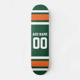 Skate Número de Nome Personalizado de Faixa Branca Verde