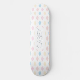 Skate Nuvens de cor pastel rosa azul amarelo modernas.
