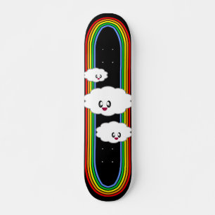 SKATE NUVENS KAWAII ARCO-ÍRIS ROSTO FELIZ