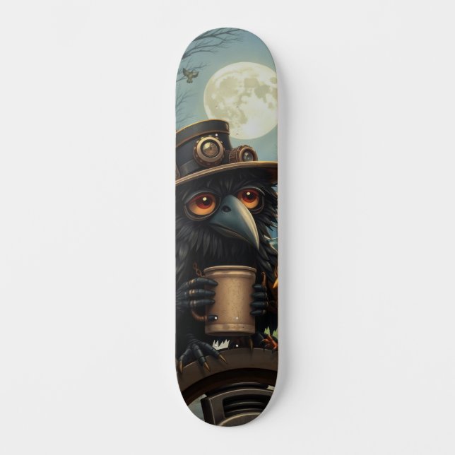 Skate O corvo alimentado por Café (Frente)