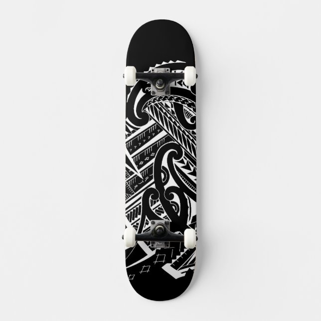 Skate o grande branco no tatuagem samoano tribal preto (Frente)