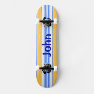 Skate O hibiscus floresce listras azuis Surboard