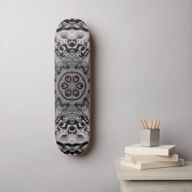 Skate O Jardim Fractal Prateado (Arte de parede)