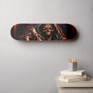 Skate O Medo Tem Um Rosto Grim Reaper Halloween Skateboa