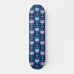 Skate O que é Legal, Gato de Gatinho em Roxo e Azul