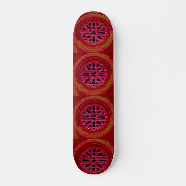 skate octogonal vermelho do design (Frente)