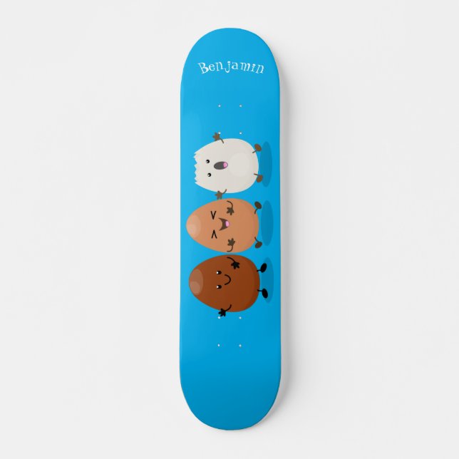 Skate Óculos caianos, bonitos, ilustração engraçada de d (Frente)