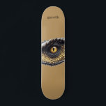 Skate Olho do Dinossauro T Rex Personalizado<br><div class="desc">Tabuleiro de skate de dinossauros T rex. Apenas adicione seu nome.</div>