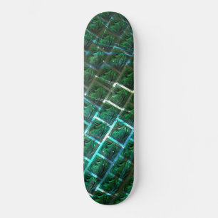 Skate 'Olhos com moldura esverdeada', arranhões e grade