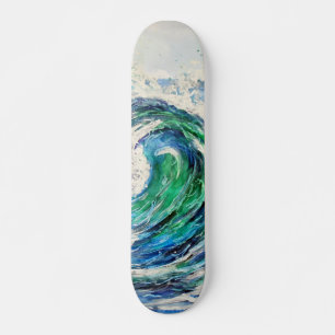 Skate Onda azul e turquesa oceânica