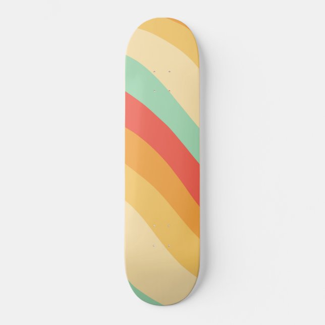 Skate Onda de Verão Retro #3 #mínimo #decor #art  (Frente)
