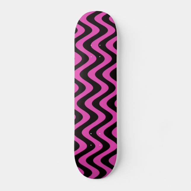 Skate Ondas à solta (rosa/preto) (Frente)