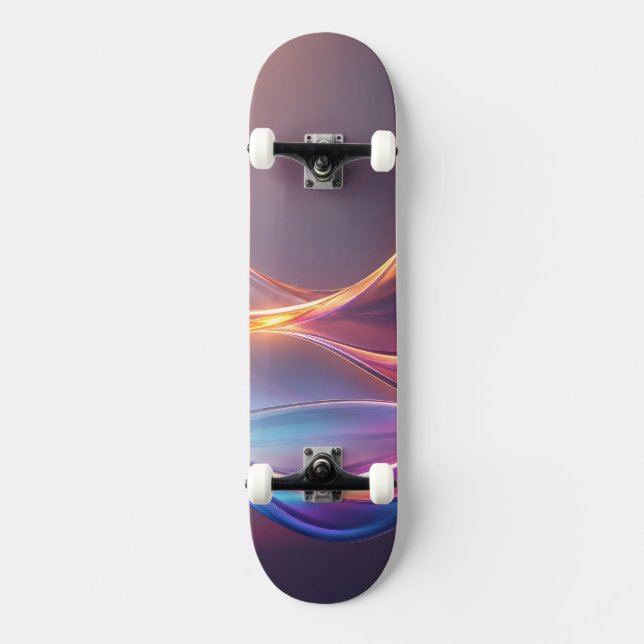 Skate Ondas Abstratas de Gradiente Radiante (Frente)