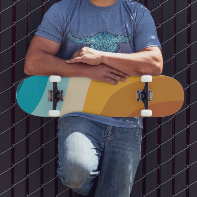 Skate Ondas Abstrato do Arco-Íris Coloridas (Ao ar livre 3)