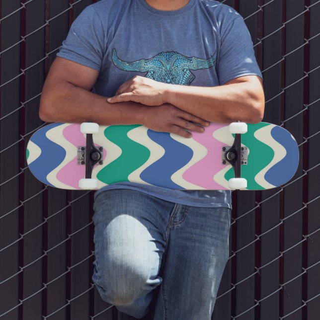 Skate Ondas de Cores Retrô (Ao ar livre 3)