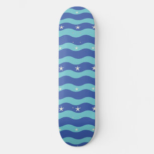 Skate Ondas do Oceano Azul Marinho & Estrelas-do-Mar Pad