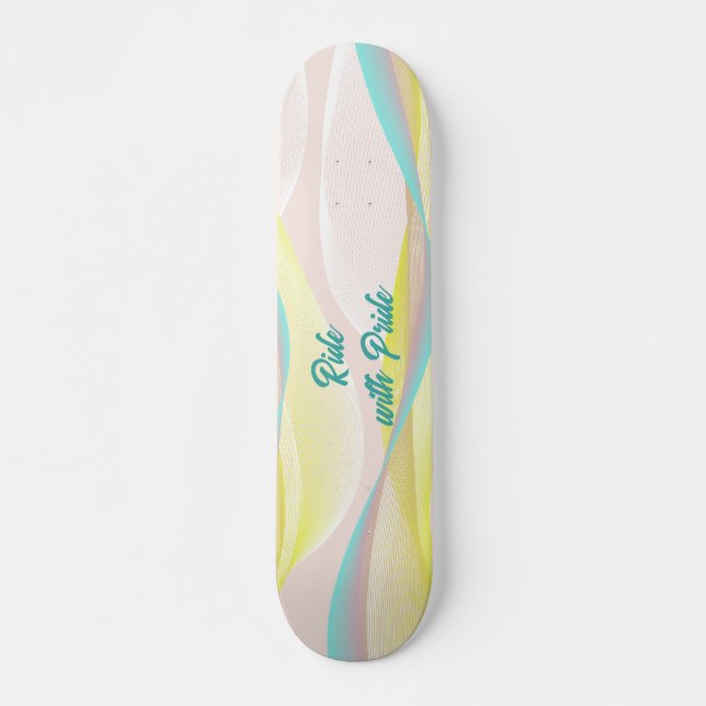 Skate Ondas e Malha Fluidas Abstratas Modernas em Pastel (Frente)