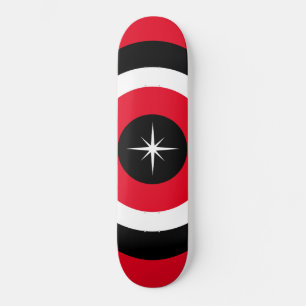Skate Ondas modernas em preto, vermelho e branco 