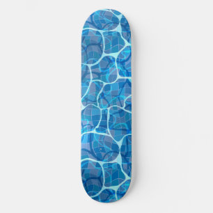 Skate Ondas Numa Superfície Azul De Água Numa Reflexão P