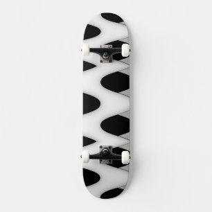 Skate Ondas Pretas e Brancas