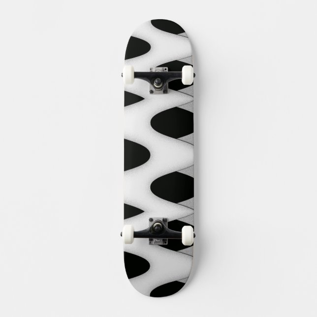 Skate Ondas Pretas e Brancas (Frente)