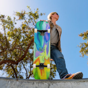 Skate Ondas Queimando Abstratas Personalizadas